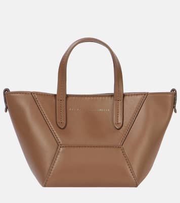 Duo Small leather tote bag | Brunello Cucinelli