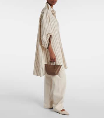 Duo Small leather tote bag | Brunello Cucinelli