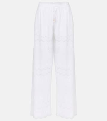 Pantalon ample Immy en coton à broderies anglaises | Melissa Odabash