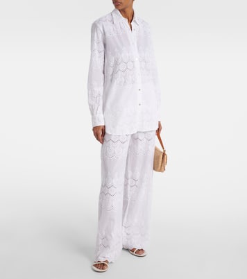 Pantalon ample Immy en coton à broderies anglaises | Melissa Odabash