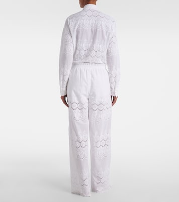 Pantalon ample Immy en coton à broderies anglaises | Melissa Odabash