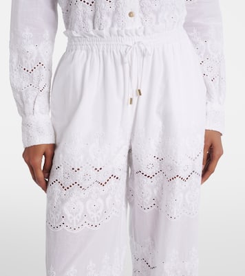 Pantalon ample Immy en coton à broderies anglaises | Melissa Odabash