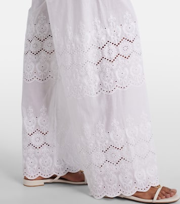 Pantalon ample Immy en coton à broderies anglaises | Melissa Odabash