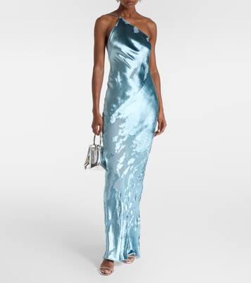 Robe longue asymétrique en velours | The Sei