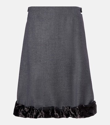 Midirock aus Wolle mit Satin | Prada