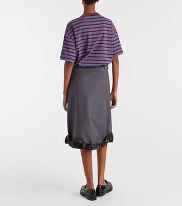 Midirock aus Wolle mit Satin | Prada