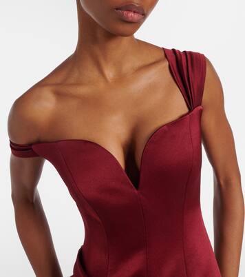 Robe longue en crêpe de satin | Alex Perry