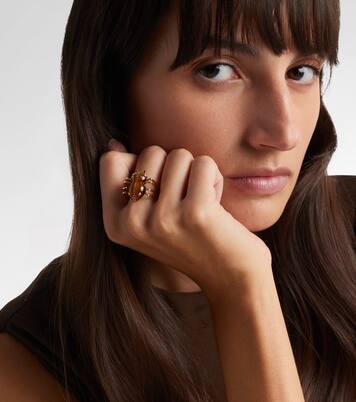 Ring Araignée aus 9kt Gelbgold (375/1000) mit Edelsteinen | Yvonne Léon