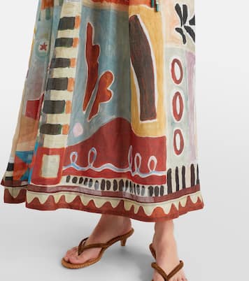 x LRNCE Michelle printed ramie midi dress | Alémais