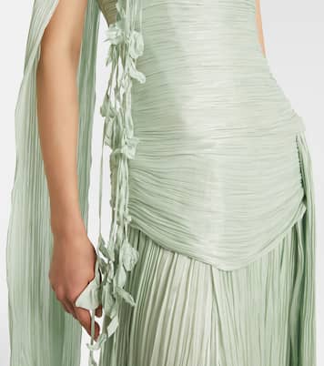 Vestido de fiesta fruncido con peplum | Marmar Halim