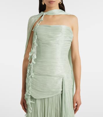 Vestido de fiesta fruncido con peplum | Marmar Halim