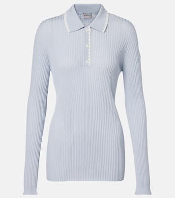 Ribbed-knit virgin wool polo sweater | Moncler