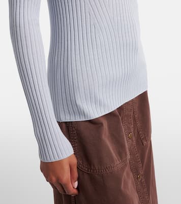 Ribbed-knit virgin wool polo sweater | Moncler