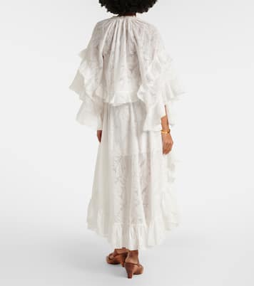 Daylight ruffled cotton-blend maxi skirt | Zimmermann