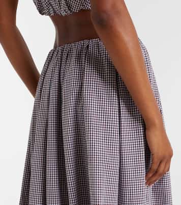 Solinas gingham cotton-blend midi skirt | Faithfull
