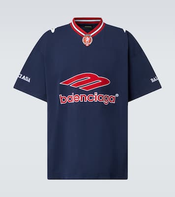 Logo oversized cotton jersey T-shirt | Balenciaga