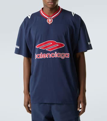 Logo oversized cotton jersey T-shirt | Balenciaga