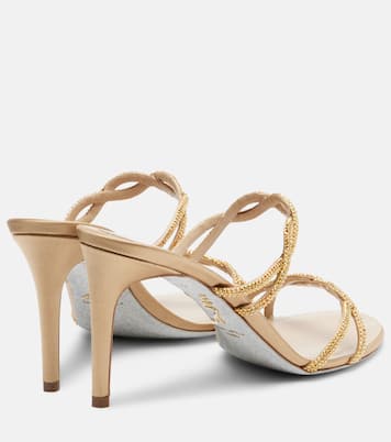 Braid crystal-embellished satin sandals | Rene Caovilla
