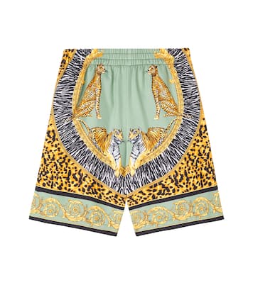 Wild Cats silk shorts | Versace Kids