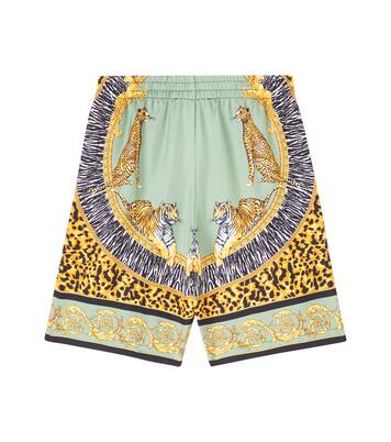 Wild Cats silk shorts | Versace Kids
