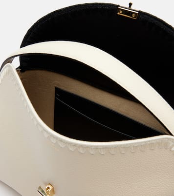 Bestickte Tote Bag T-Lock aus Leder | Toteme