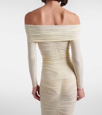 Draped semi-sheer off-shoulder top | Wolford