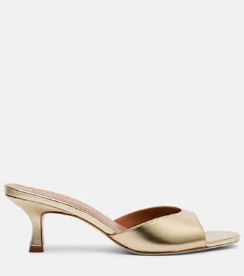 Brigitte 100 metallic leather mules | Staud
