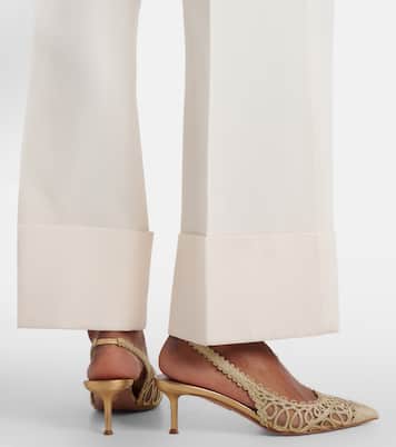 Kahlo metallic raffia and mesh pumps | Aquazzura
