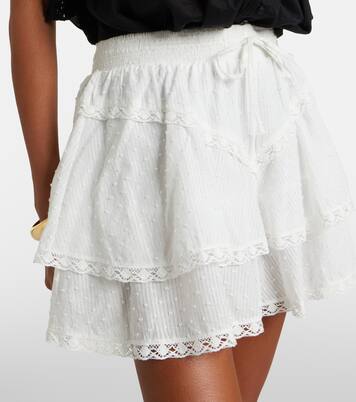 Thia embroidered tiered cotton shorts | Poupette St Barth