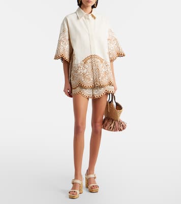 Camisa Como de algodón bordada | Zimmermann