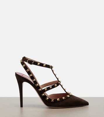 Rockstud 스웨이드 슬링백 펌프스 | Valentino Garavani