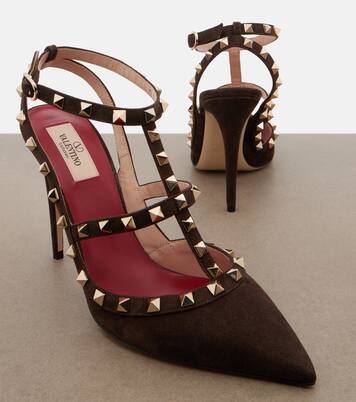 Rockstud 스웨이드 슬링백 펌프스 | Valentino Garavani