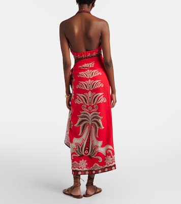 Ainika Garden linen-blend beach cover-up | Farm Rio