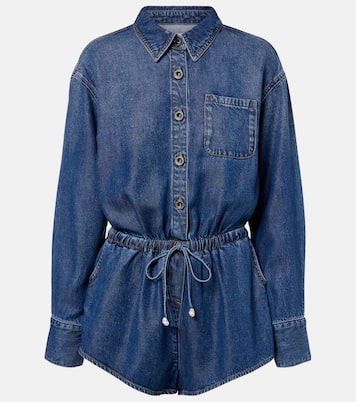 Denim romper | Self-Portrait