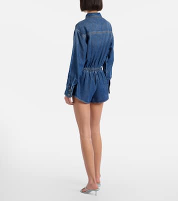 Denim romper | Self-Portrait