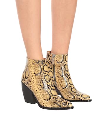 Rylee snake-effect leather boots | Chloé