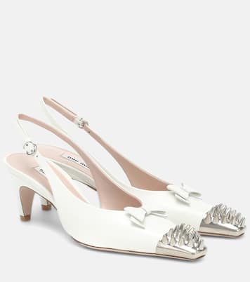 Slingback studded leather pumps | Miu Miu
