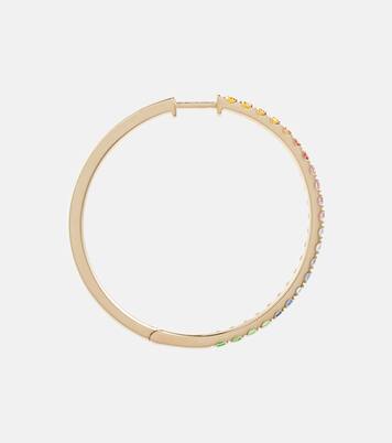 Ohrringe Giant Rainbow Orb aus 14kt Gelbgold mit Saphiren und Tsavorit | Robinson Pelham