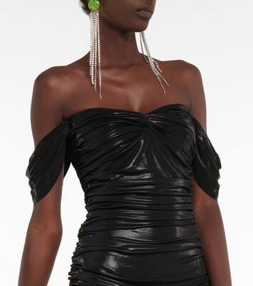 Robe Walter à encolure bardot en lamé | Norma Kamali