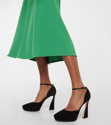 Escarpins Vertigo 105 à plateau en daim | Gianvito Rossi