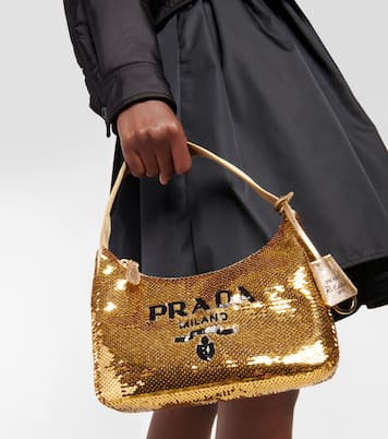 Re-Edition 2000 Mini sequined shoulder bag | Prada