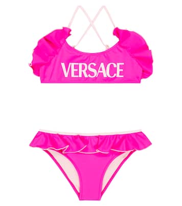 Logo ruffle-trimmed bikini | Versace Kids