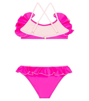 Logo ruffle-trimmed bikini | Versace Kids