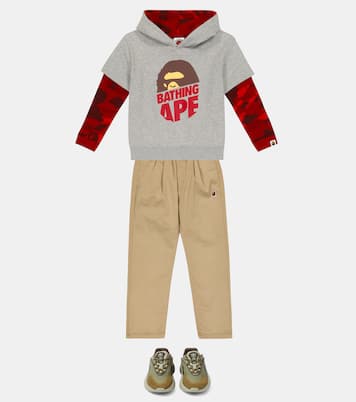 Logo cotton-blend pants | BAPE Kids