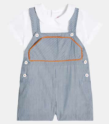 Bébé – Ensemble chemise et salopette rayées en coton | La Coqueta
