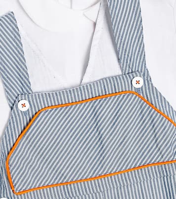 Bébé – Ensemble chemise et salopette rayées en coton | La Coqueta