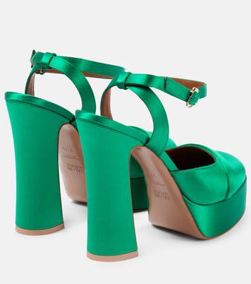 Plateau-Pumps Mora aus Satin | Malone Souliers