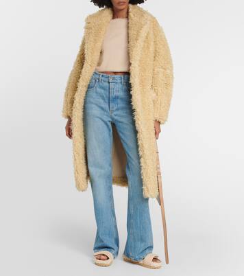 Alvine suede and shearling slides | Gia Borghini