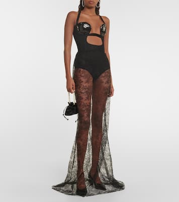 Cutout sequined lace-trimmed gown | Nensi Dojaka
