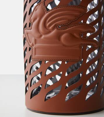 Pegaso leather-trimmed glass vase | Etro